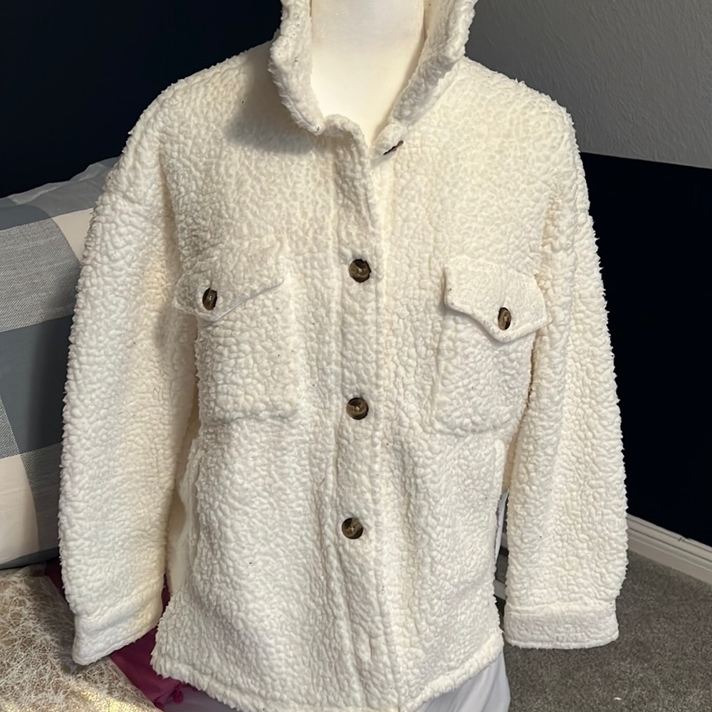 Aerie Cream Teddy Coat